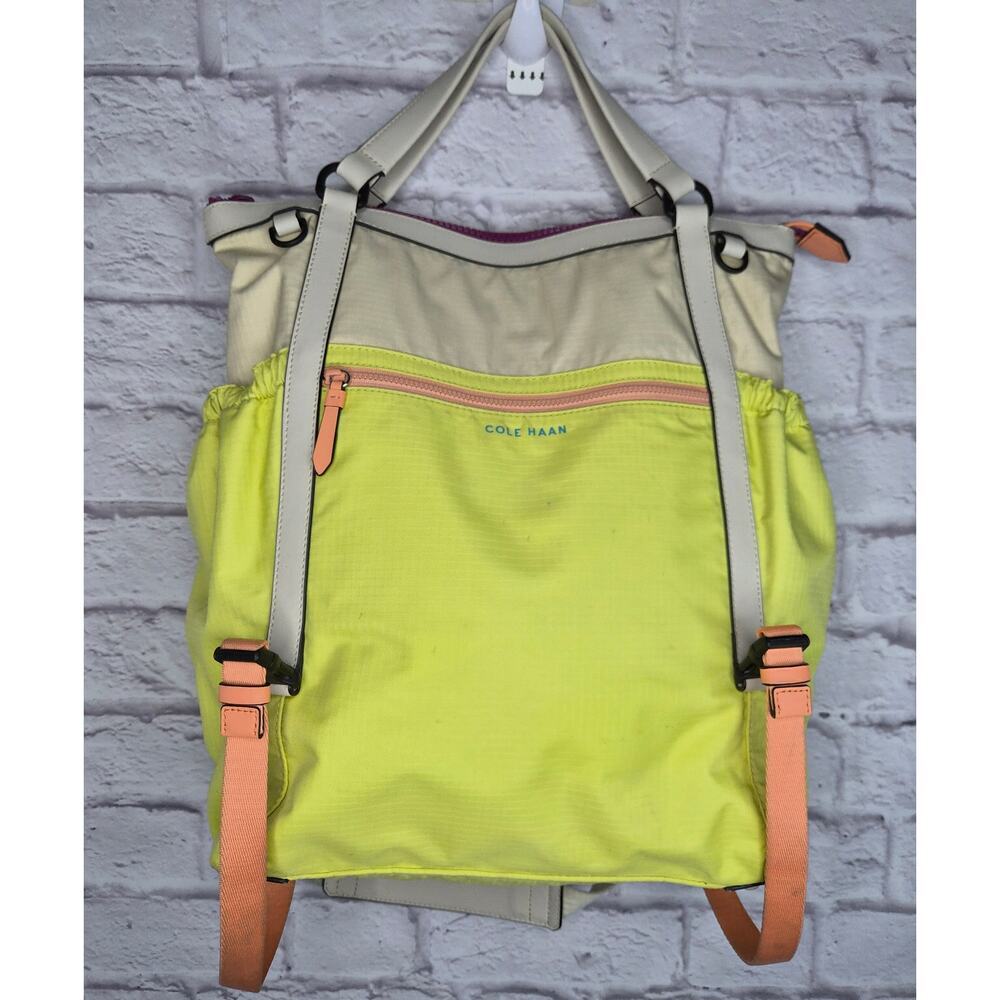 RARE Cole Haan Performance Grand Series Summer Lime Backpack Tote Bag Travel.